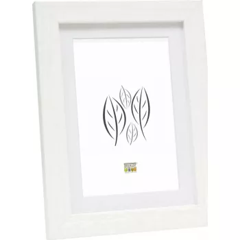 Photo frame Deknudt S66KF1 P1 15x20 Wood White with passepartout