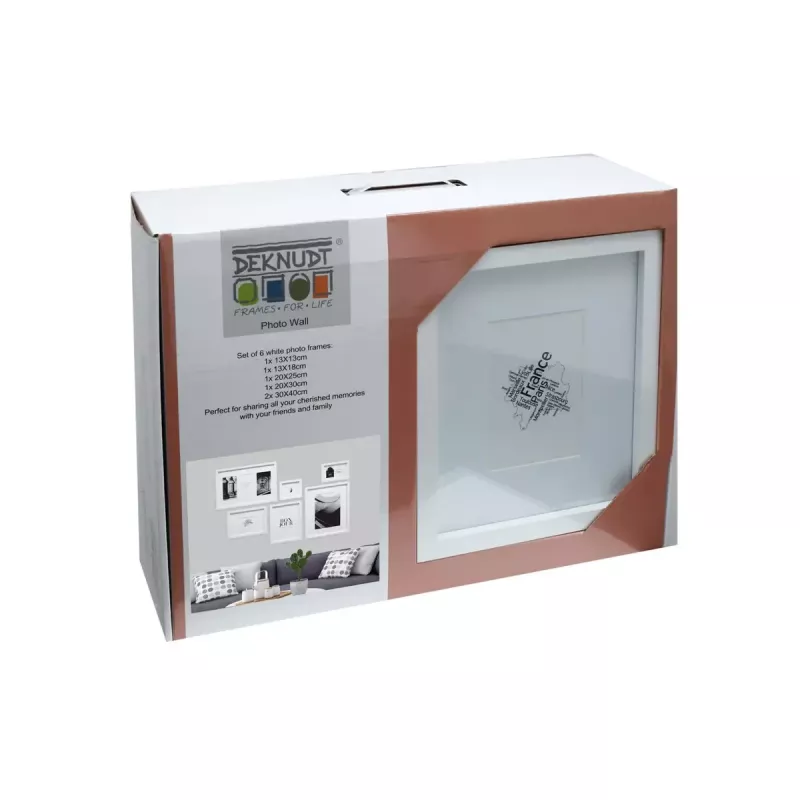 Picture frame set Deknudt S46YK1 White MDF Glass Wood