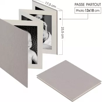 Photo album Deknudt Leporello A66DC7 linen cover for 8 photos 8×13×18 cm