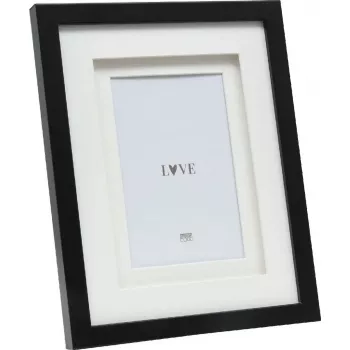 Photo frame Deknudt Double Passepartout S65KK2 Black 15x20 cm wood
