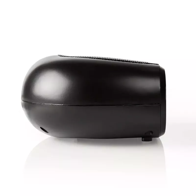 Digital alarm clock Nedis CLAR001BK — LED display, oval, 130×60×100 mm, 220–240 V, FM/AM, black