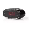 Digital alarm clock Nedis CLAR001BK — LED display, oval, 130×60×100 mm, 220–240 V, FM/AM, black