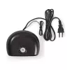Digital alarm clock Nedis CLAR001BK — LED display, oval, 130×60×100 mm, 220–240 V, FM/AM, black