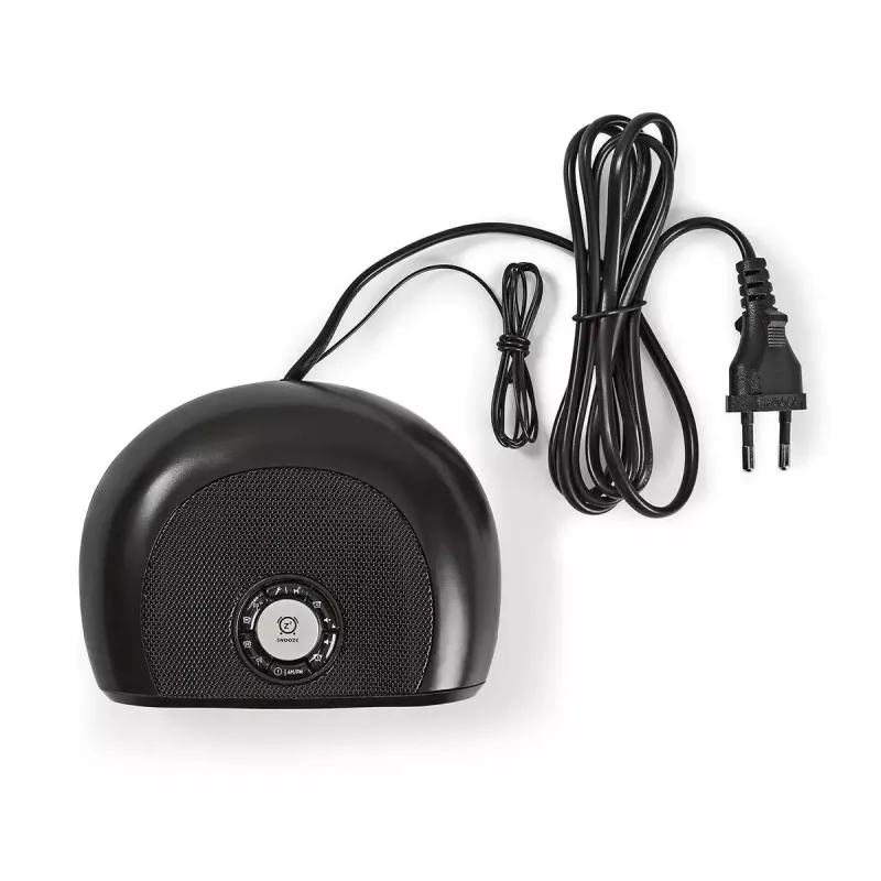 Digital alarm clock Nedis CLAR001BK — LED display, oval, 130×60×100 mm, 220–240 V, FM/AM, black