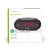Digital alarm clock Nedis CLAR001BK — LED display, oval, 130×60×100 mm, 220–240 V, FM/AM, black