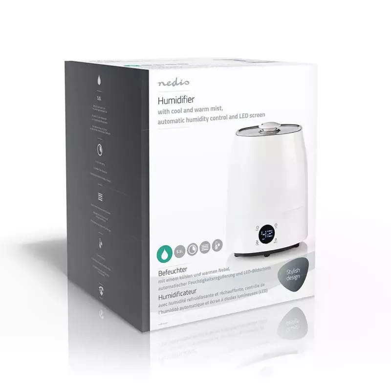Humidifier Nedis HUMI120CWT — White/Grey compact room humidifier