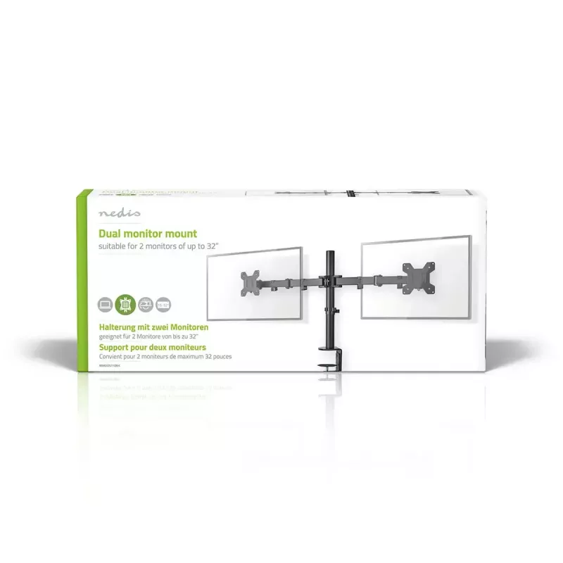 Monitor Mount Nedis MMDOS110BK 81.3 cm 32 inch Desk Black