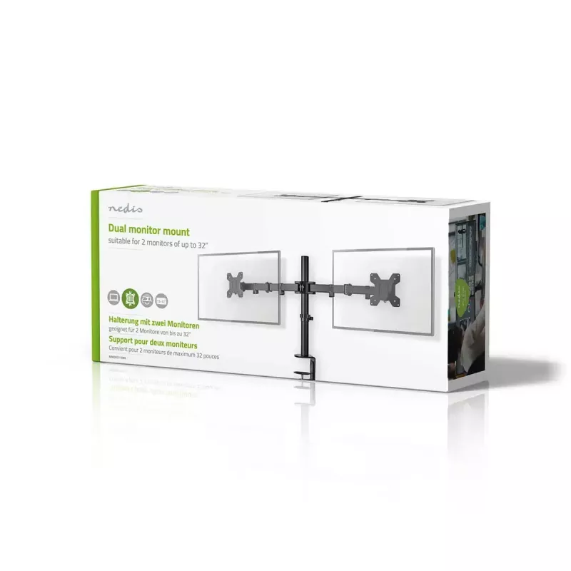 Monitor Mount Nedis MMDOS110BK 81.3 cm 32 inch Desk Black