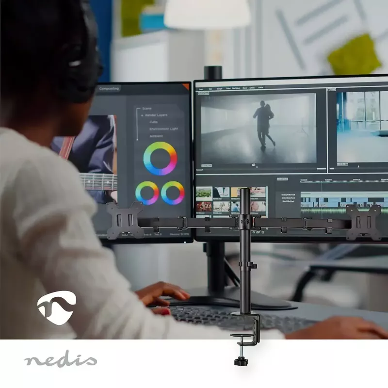 Monitor Mount Nedis MMDOS110BK 81.3 cm 32 inch Desk Black