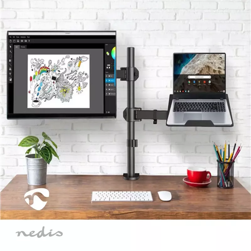 Monitor mount Nedis MMSISNB110BK 81.3 cm 32 inch Desk Black