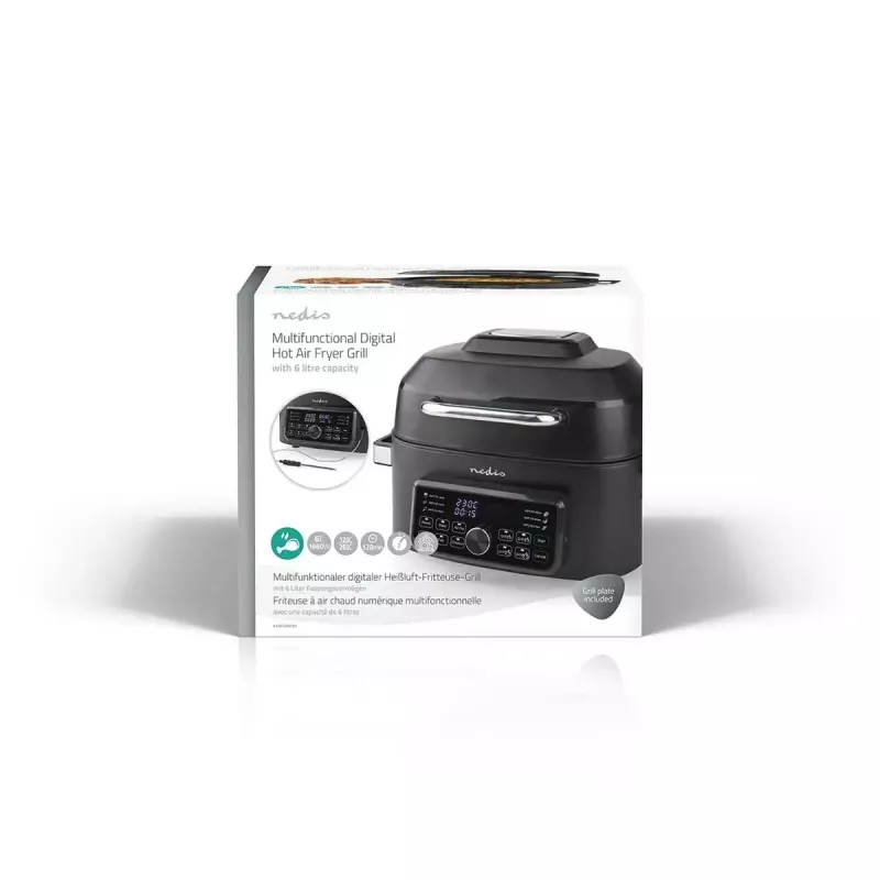 Hot air fryer Nedis KAAFG600BK 6 L 1660 W Black