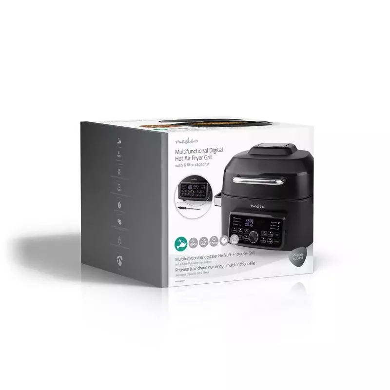 Hot air fryer Nedis KAAFG600BK 6 L 1660 W Black