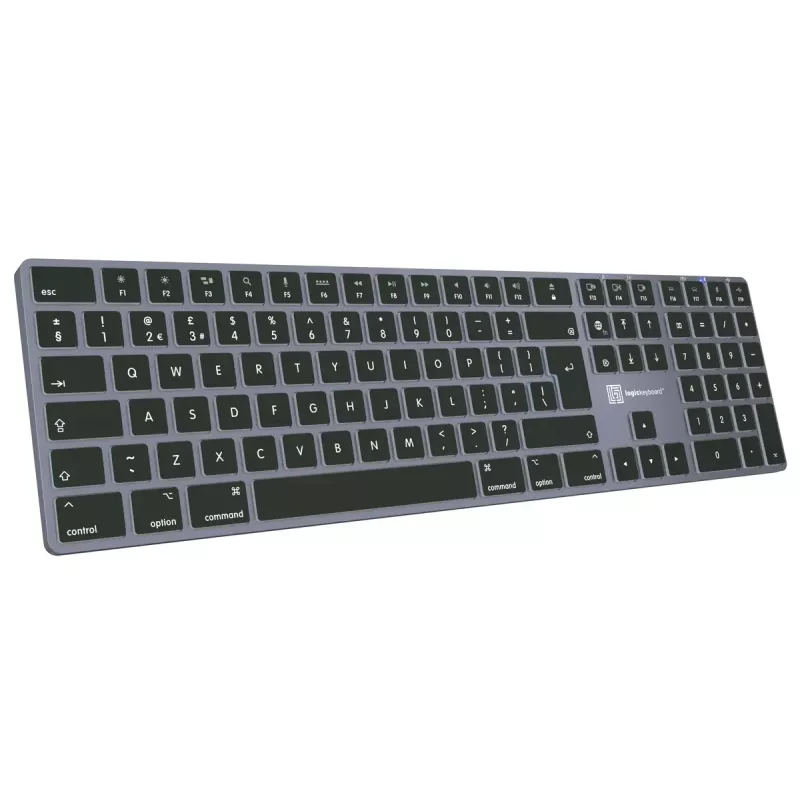 Keyboard LogicKeyboard SKB-TM-UK Full-size USB + Bluetooth, QWERTY UK English, Titanium