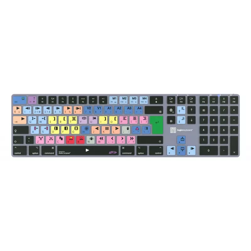 Full-size Bluetooth keyboard LogicKeyboard LKB-MCOM4-TM — QWERTY German layout, 109 keys, Grey Titanium