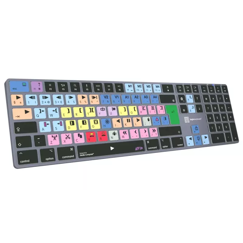 Full-size Bluetooth keyboard LogicKeyboard LKB-MCOM4-TM — QWERTY German layout, 109 keys, Grey Titanium