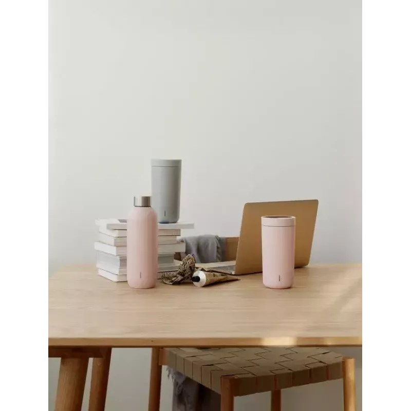 Thermal mug Stelton To Go Click 400 ml Grey stainless steel lid polypropylene interior 72×80 mm