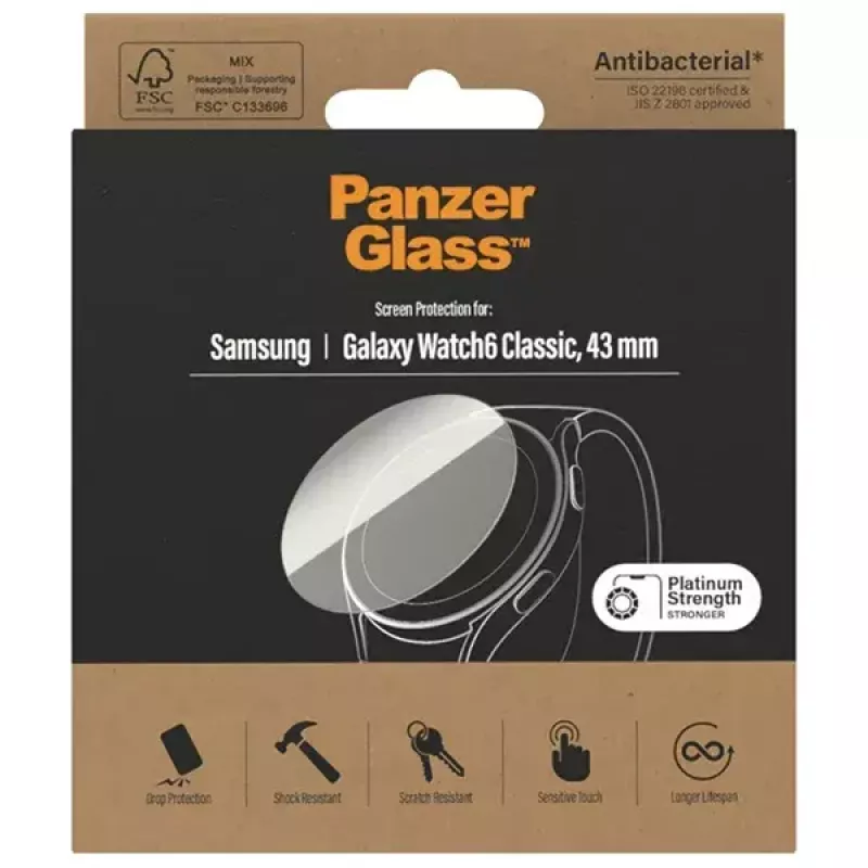 PanzerGlass Screen Protector for Samsung Galaxy Watch6 43mm AB – tempered glass, model 3685