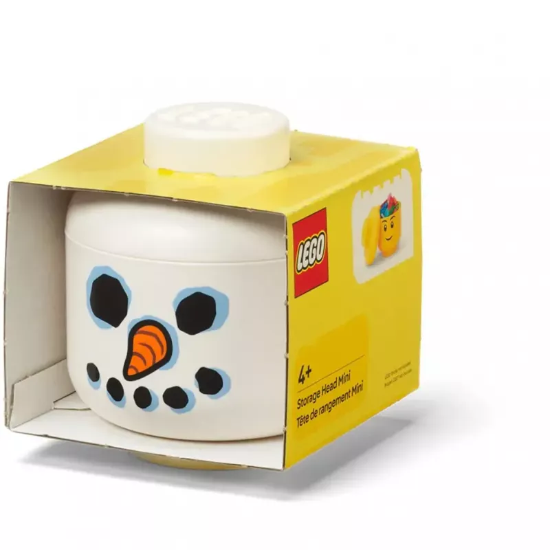 Storage Head Snowman mini by room copenhagen — LEGO-compatible toy and brick organizer, white