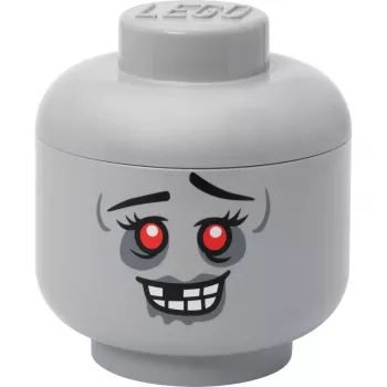 Storage Head Large by room copenhagen — LEGO-compatible storage box “Zombie” (gray)