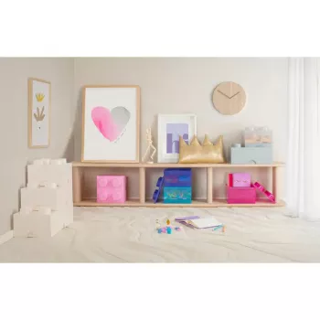 Storage Brick 4 Top Lid Glitter by room copenhagen — light blue/transparent LEGO-style storage box