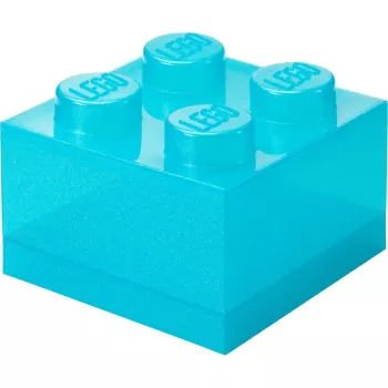 Storage Brick 4 Top Lid Glitter by room copenhagen — light blue/transparent LEGO-style storage box