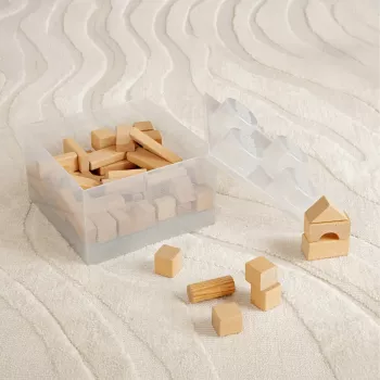 Storage Brick 4 Top Lid Glitter (transparent) by room copenhagen — LEGO-compatible storage box, 4 studs, transparent glitter