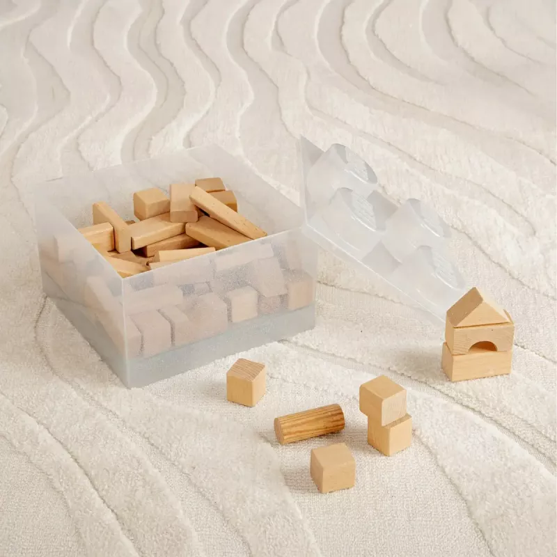 Storage Brick 4 Top Lid Glitter (transparent) by room copenhagen — LEGO-compatible storage box, 4 studs, transparent glitter
