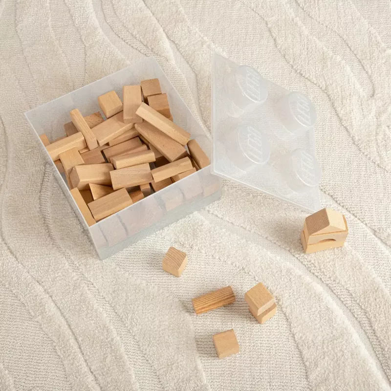 Storage Brick 4 Top Lid Glitter (transparent) by room copenhagen — LEGO-compatible storage box, 4 studs, transparent glitter