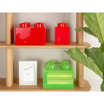 Storage Brick 4 Top Lid Translucent (light green/transparent) by room copenhagen – LEGO-compatible plastic storage container