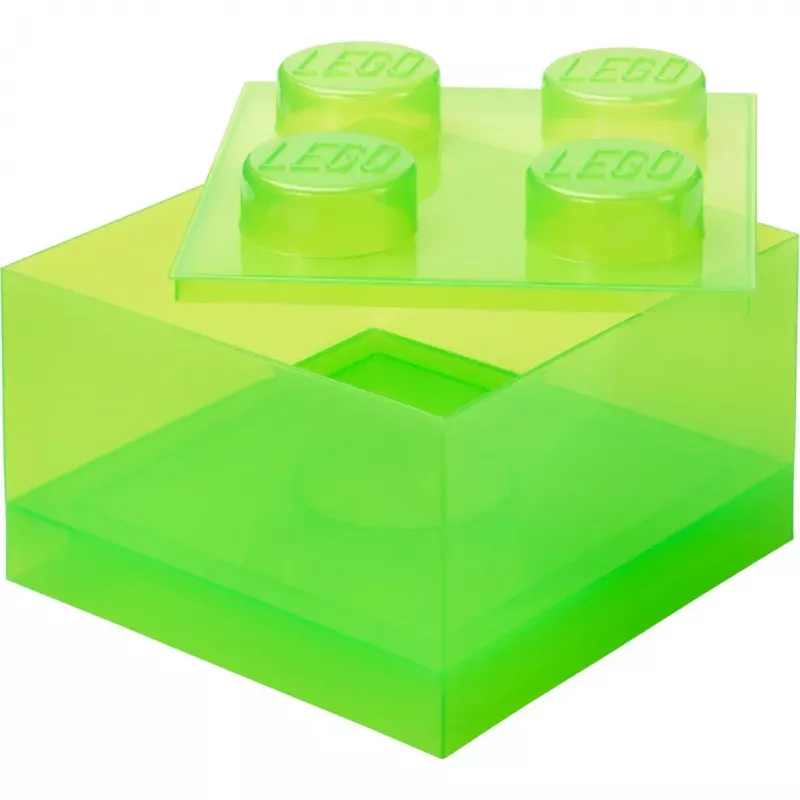 Storage Brick 4 Top Lid Translucent (light green/transparent) by room copenhagen – LEGO-compatible plastic storage container