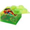 Storage Brick 4 Top Lid Translucent (light green/transparent) by room copenhagen – LEGO-compatible plastic storage container
