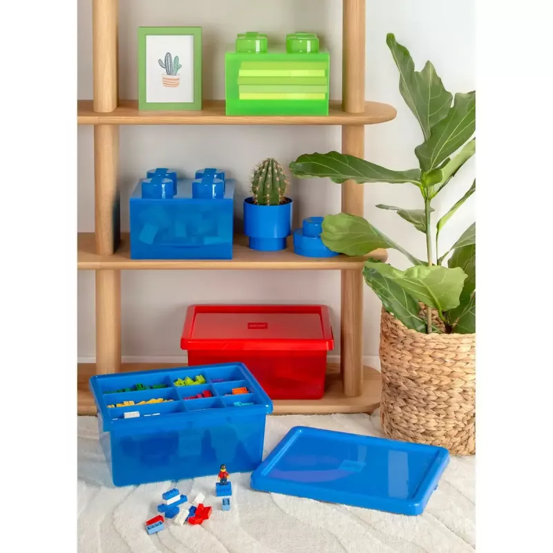 Storage Brick 4 Top Lid Translucent (light green/transparent) by room copenhagen – LEGO-compatible plastic storage container