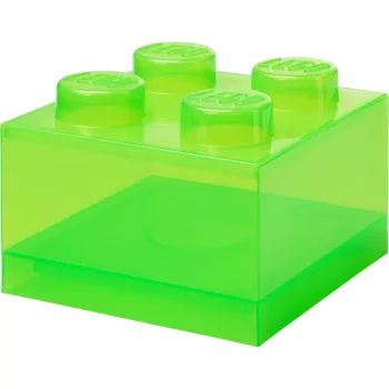 Storage Brick 4 Top Lid Translucent (light green/transparent) by room copenhagen – LEGO-compatible plastic storage container