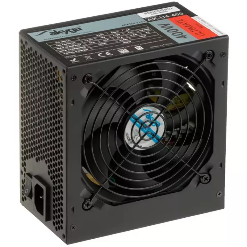 Akyga AK-U4-400 Ultimate 400 W ATX Power Supply, 80 PLUS Bronze, Active PFC, 120 mm Fan