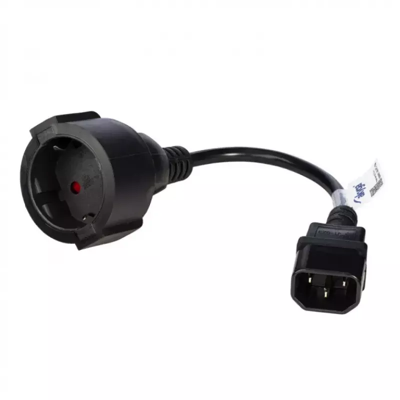 Power cable Akyga AK-PC-10A — CEE7/4 to IEC, 0.15 m, 10 A, 250 V, black