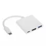 USB Hub Akyga AK-AD-57, USB 2.0 Type-C host, HDMI port, 500 Mbit/s, white, 80×80×15 mm
