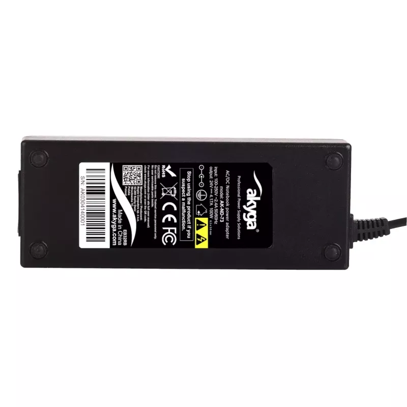 Power adapter/inverter Akyga AK-ND-73 — Indoor 100 W, 100–250 V input, 1.2 m cable, black