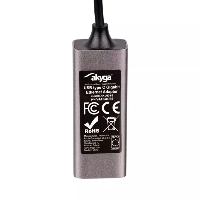 Network-to-USB adapter Akyga AK-AD-65 — RJ-45 to USB 3.2 Gen 1 (1 Gbit/s)