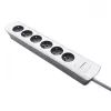 Power Extension Qoltec 50297 1.8m 6 AC Outlets Indoor Grey White