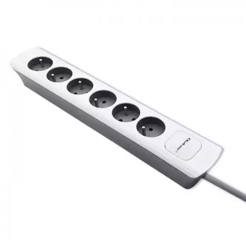 Power Extension Qoltec 50297 1.8m 6 AC Outlets Indoor Grey White