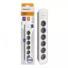 Power Extension Qoltec 50297 1.8m 6 AC Outlets Indoor Grey White