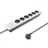 Power Extension Qoltec 50297 1.8m 6 AC Outlets Indoor Grey White