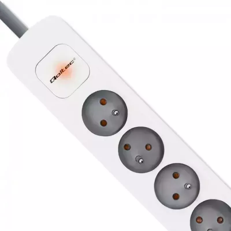 Power Extension Qoltec 50297 1.8m 6 AC Outlets Indoor Grey White