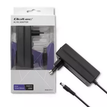 Power Adapter Qoltec 50779 Indoor 20 W Black