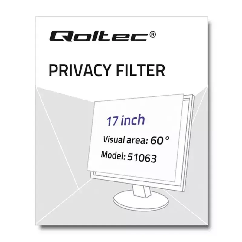 Frameless display privacy filter Qoltec 51063 43.2 cm (17 inch)