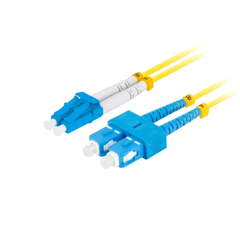 Fibre optic cable LANBERG FO-SULU-SD11-0020-YE, 2 m, G.657.A1, SC to LC, yellow