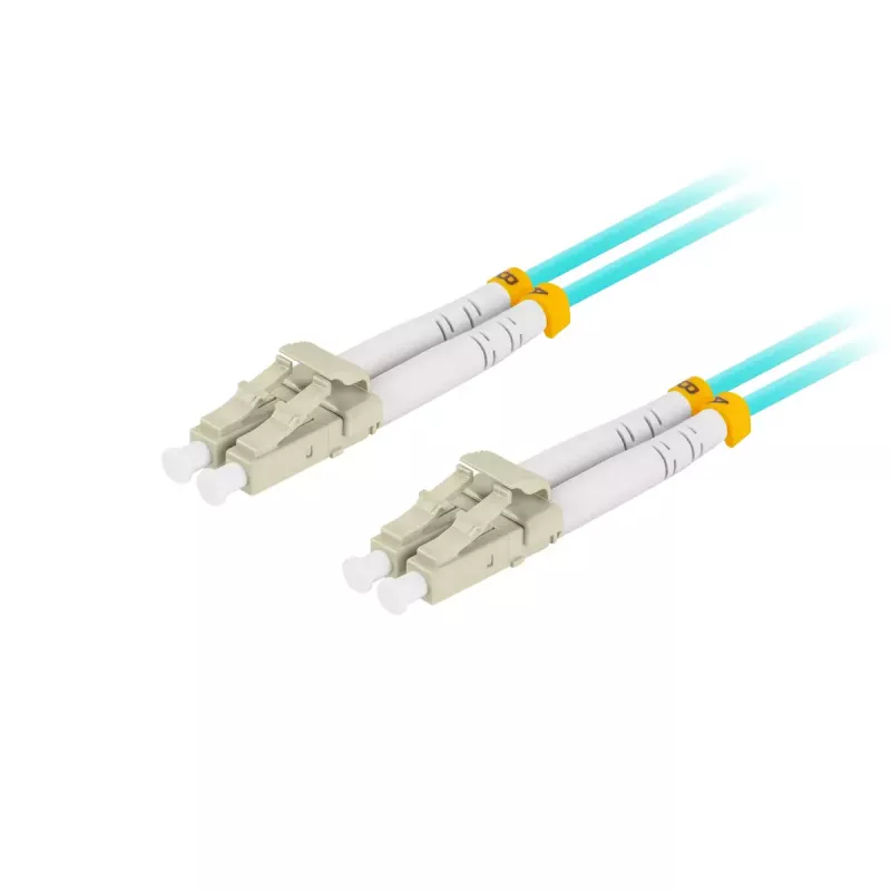 Fibre optic cable LANBERG FO-LULU-MD31-0050-TQ, OM3, LC–LC, 5 m, Aqua