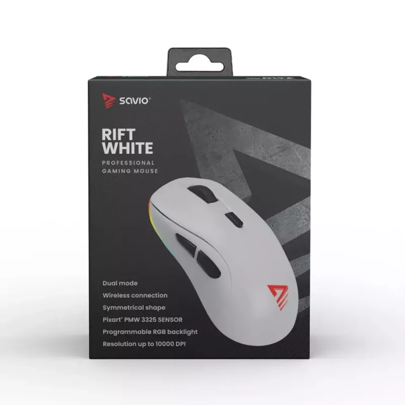 Mouse Savio RIFT WHITE Bluetooth USB Type-A