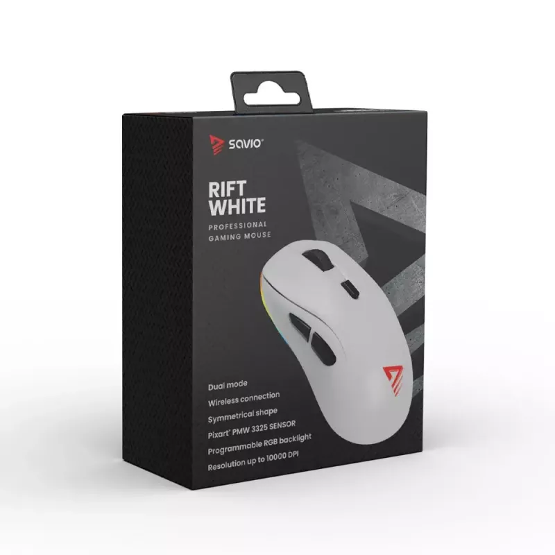 Mouse Savio RIFT WHITE Bluetooth USB Type-A