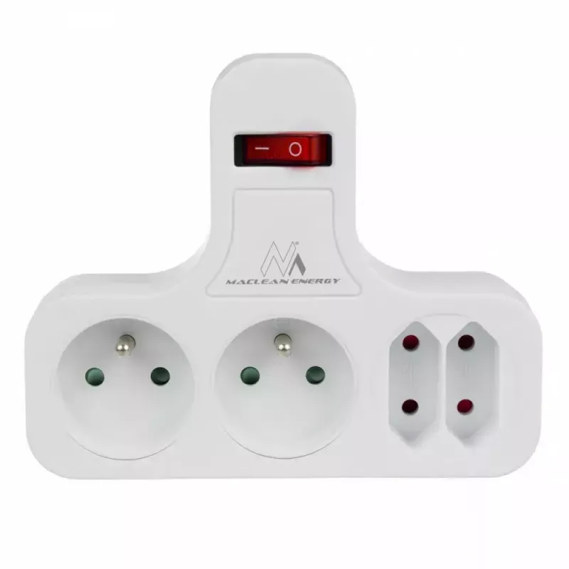Power socket x4 with switch MACLEAN MCE244 — 4-socket power strip with individual switch